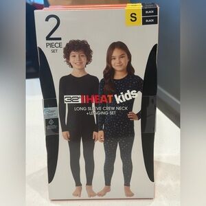 KIDS 32 Degrees HEAT Long Sleeve Crew Neck & Legging Set BLACK SMALL  6/7 New